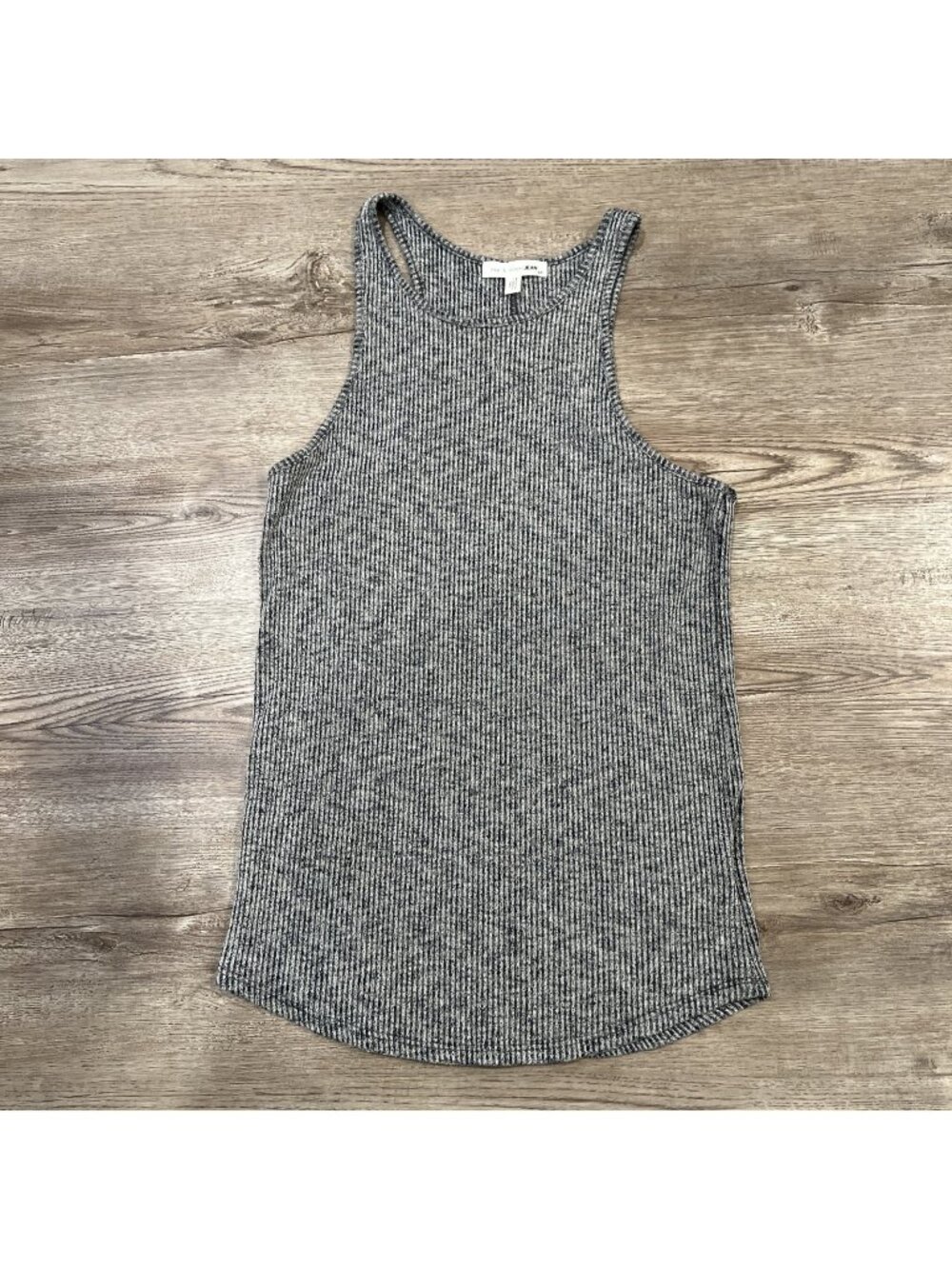 rag & bone JEAN Ribbed Tank Top Womens S Gray Heathered Sleeveless Stretch Knit